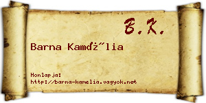 Barna Kamélia névjegykártya
